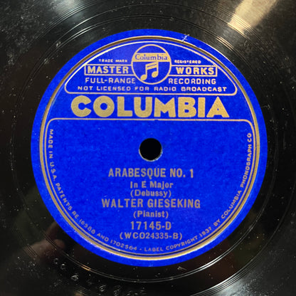 ARABESQUE NO. 1 & 2 (78RPM 10") 17145 COLUMBIA | Excellent+ (EX+) Generic - CLASSICAL / USED *EXCELLENT+*