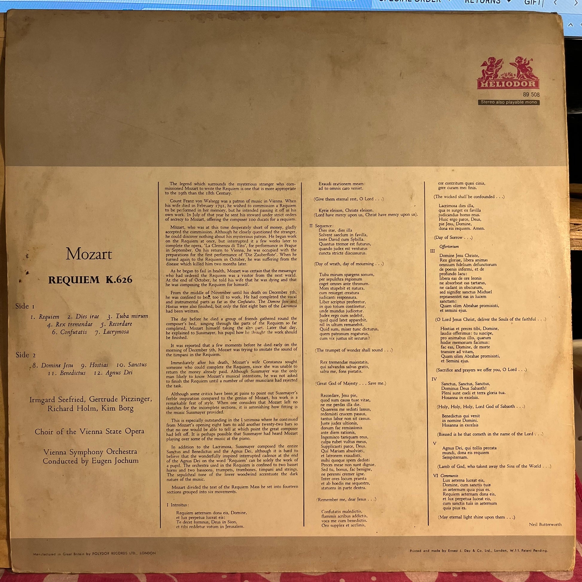 Wolfgang Amadeus Mozart - Requiem KV 626 *UK* | Excellent (EX) Excellent (EX) - CLASSICAL / USED *EXCELLENT+*