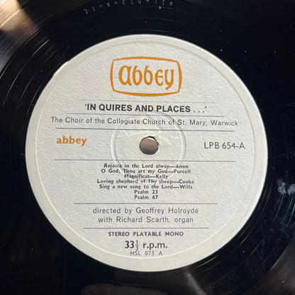 'In Quires And Places...' (VINYL) | Excellent+ (EX+) Near Mint- (NM-) - CLASSICAL / USED *EXCELLENT+*