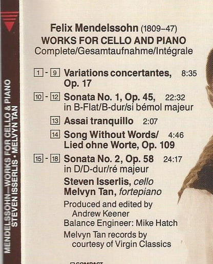 Works For Cello And Piano, Complete (CD) | Excellent+ (EX+) Near Mint (NM) - CLASSICAL / USED *EXCELLENT+*