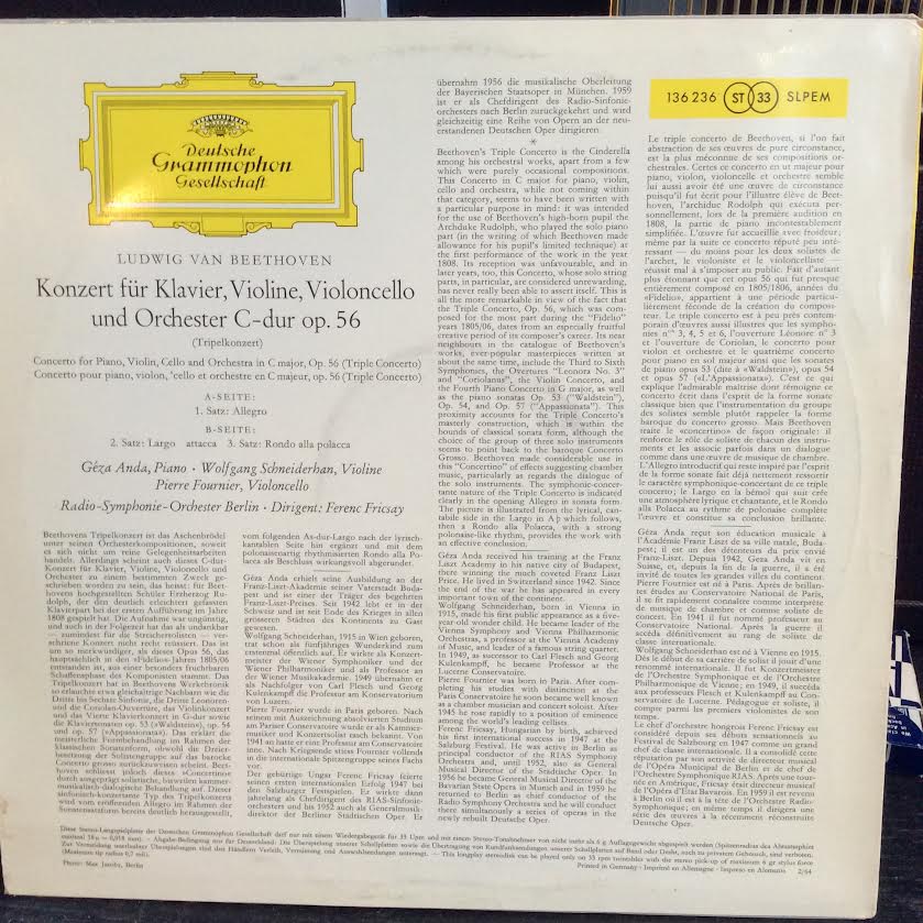 Tripelkonzert (VINYL) | Excellent+ (EX+) Near Mint (NM or M-) - CLASSICAL / USED *EXCELLENT+*