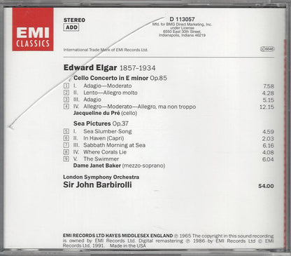 Cello Concerto • Sea Pictures (CD) | Excellent+ (EX+) Excellent (EX) - CLASSICAL / USED *EXCELLENT+*