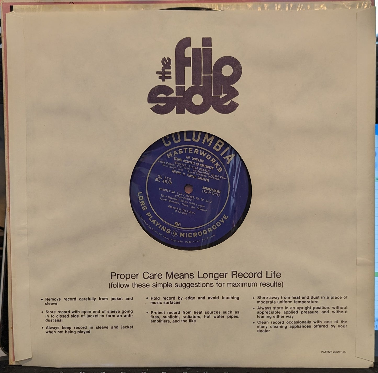 Quartet No. 7 in F Major, Op. 59, No. 1 | Excellent (EX) Near Mint (NM)