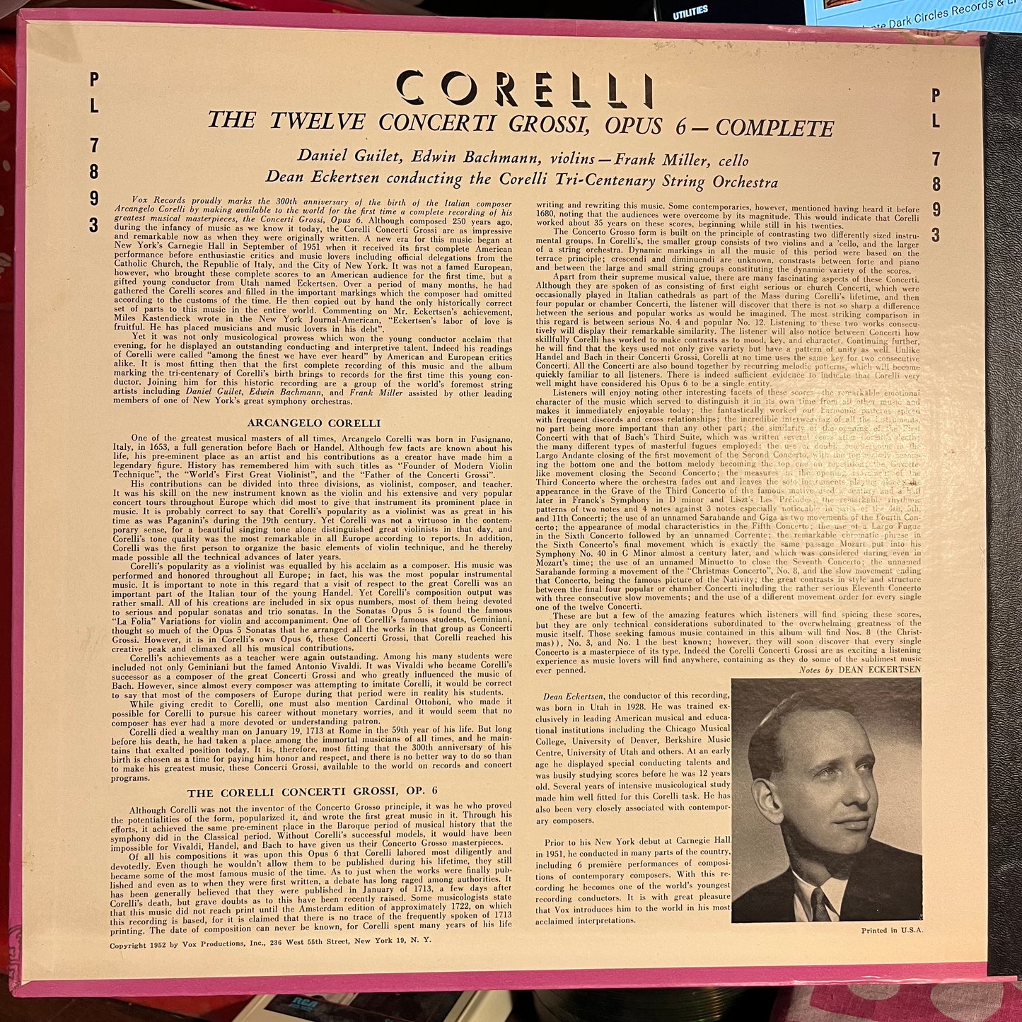 The Corelli Tri-Centenary String Orchestra - The Twelve Concerti Grossi, Opus 6 (Complete) | Excellent (EX) Excellent (EX) - CLASSICAL / USED *EXCELLENT+*