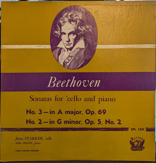 Sonatas For 'Cello and Piano | Excellent (EX) Near Mint (NM)