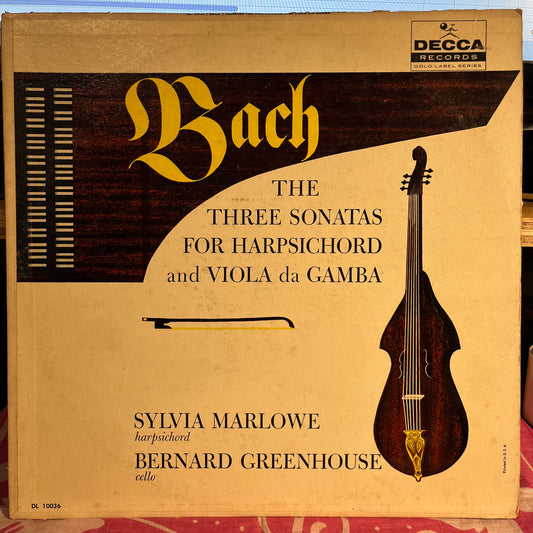 Johann Sebastian Bach - The Three Sonatas For Harpsichord And Viola Da Gamba | Excellent (EX) Very Good Plus (VG+) - CLASSICAL / USED *EXCELLENT+*