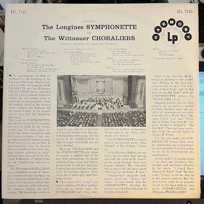 The Longines Symphonette And The Wittnauer Choraliers Selections (VINYL) | Excellent+ (EX+) Near Mint (NM or M-) - CLASSICAL / USED *EXCELLENT+*
