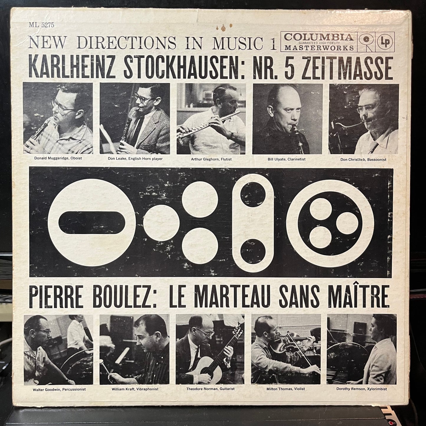 Pierre Boulez / Stockhausen - Robert Craft - Le Marteau Sans Maître / Nr. 5 Zeitmasse For Five Woodwinds (VINYL LP COLUMBIA MASTERWORKS ML 5275 1958) | USED Excellent+ (EX+) Very Good Plus (VG+) - CLASSICAL / USED *EXCELLENT+*