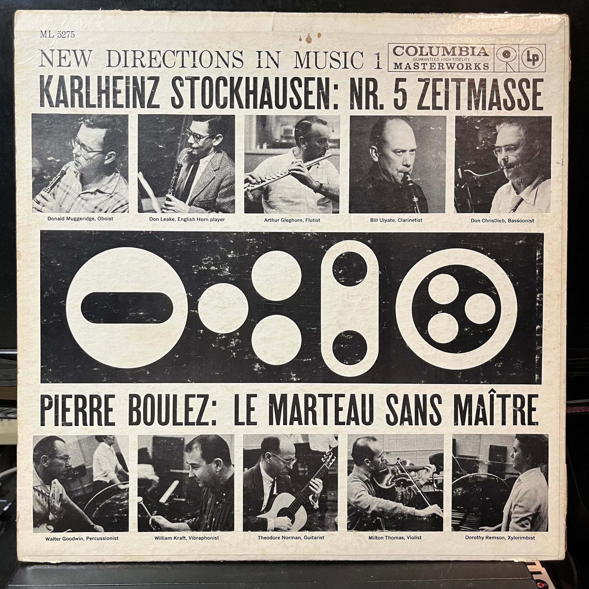 Pierre Boulez / Stockhausen - Robert Craft - Le Marteau Sans Maître / Nr. 5 Zeitmasse For Five Woodwinds (VINYL LP COLUMBIA MASTERWORKS ML 5275 1958) | USED Excellent+ (EX+) Very Good Plus (VG+) - CLASSICAL / USED *EXCELLENT+*