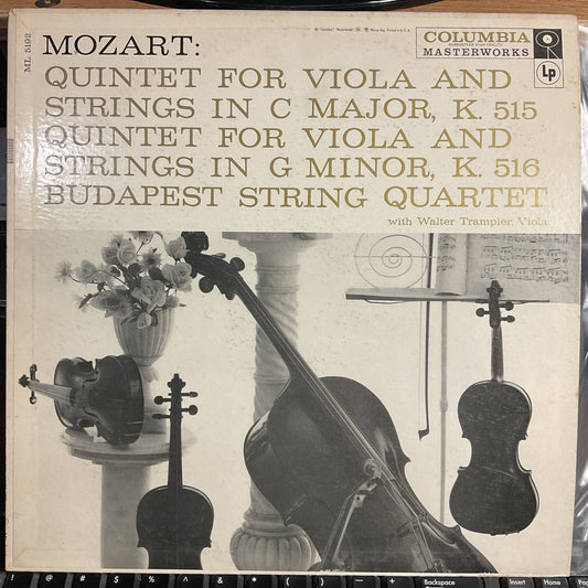 Quintet For Viola And Strings In C Major, K. 515 (VINYL) | Excellent+ (EX+) Near Mint (NM) - CLASSICAL / USED *EXCELLENT+*