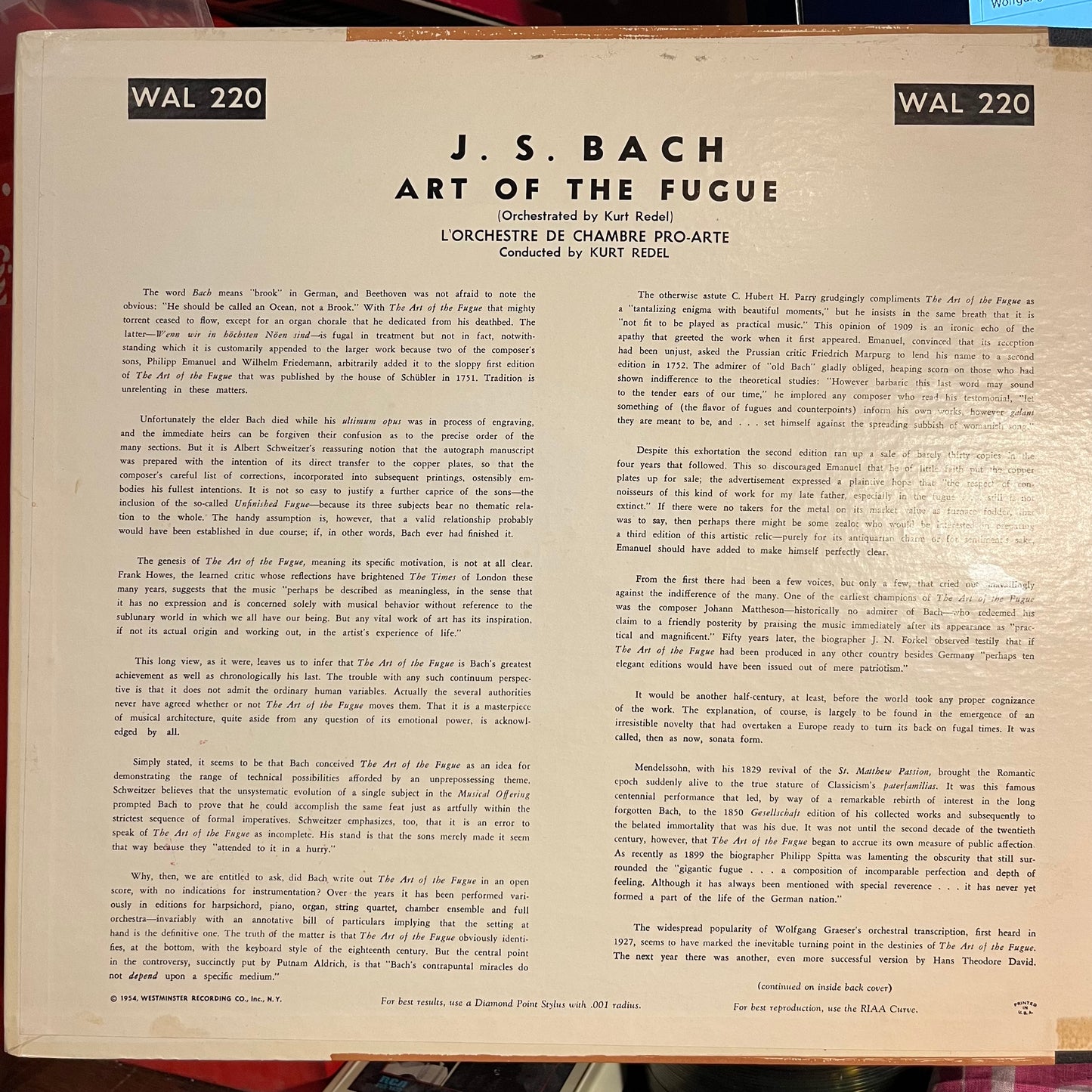 The Art Of The Fugue | Excellent (EX) Near Mint (NM)
