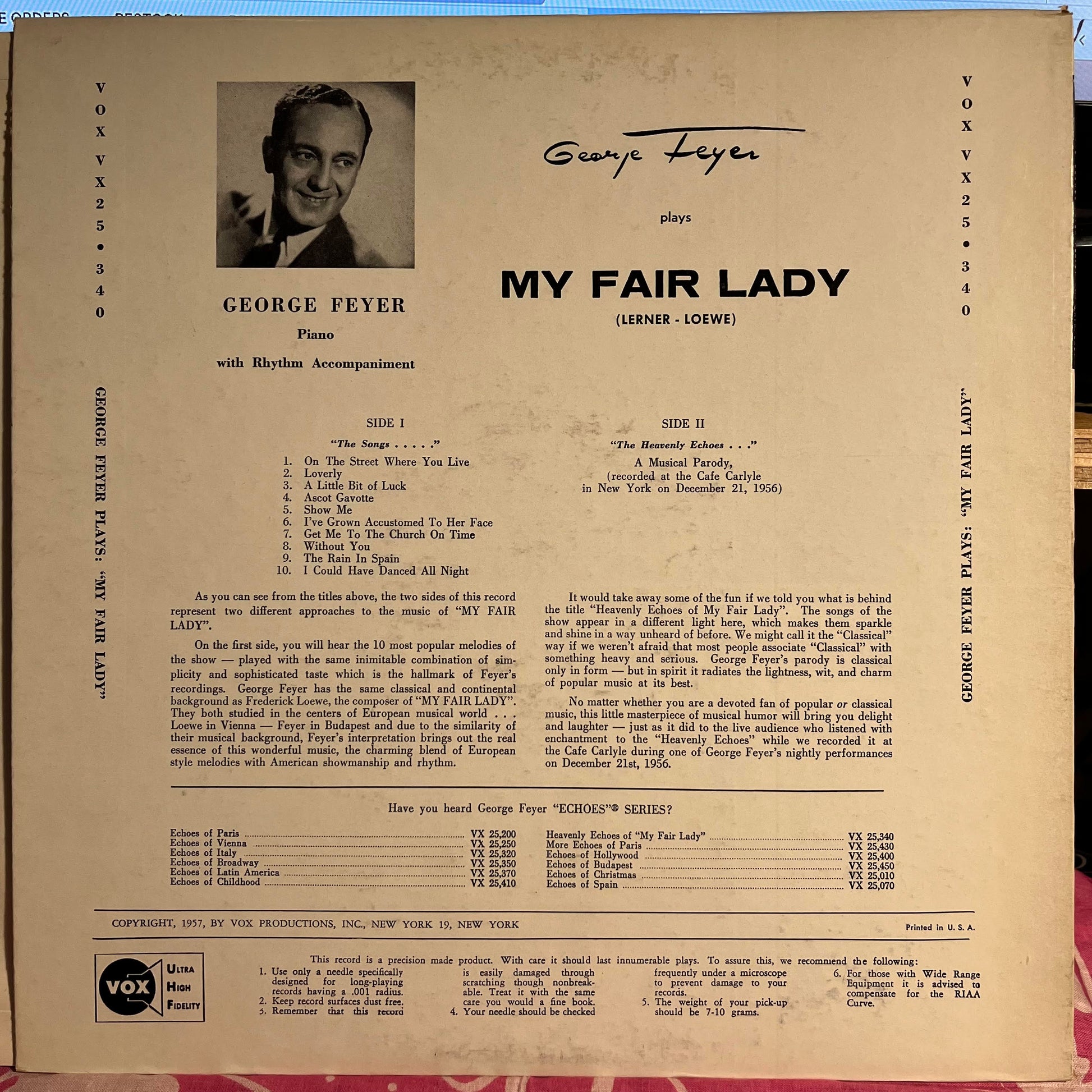 George Feyer - Heavenly Echoes Of My Fair Lady | Excellent (EX) Excellent (EX) - CLASSICAL / USED *EXCELLENT+*