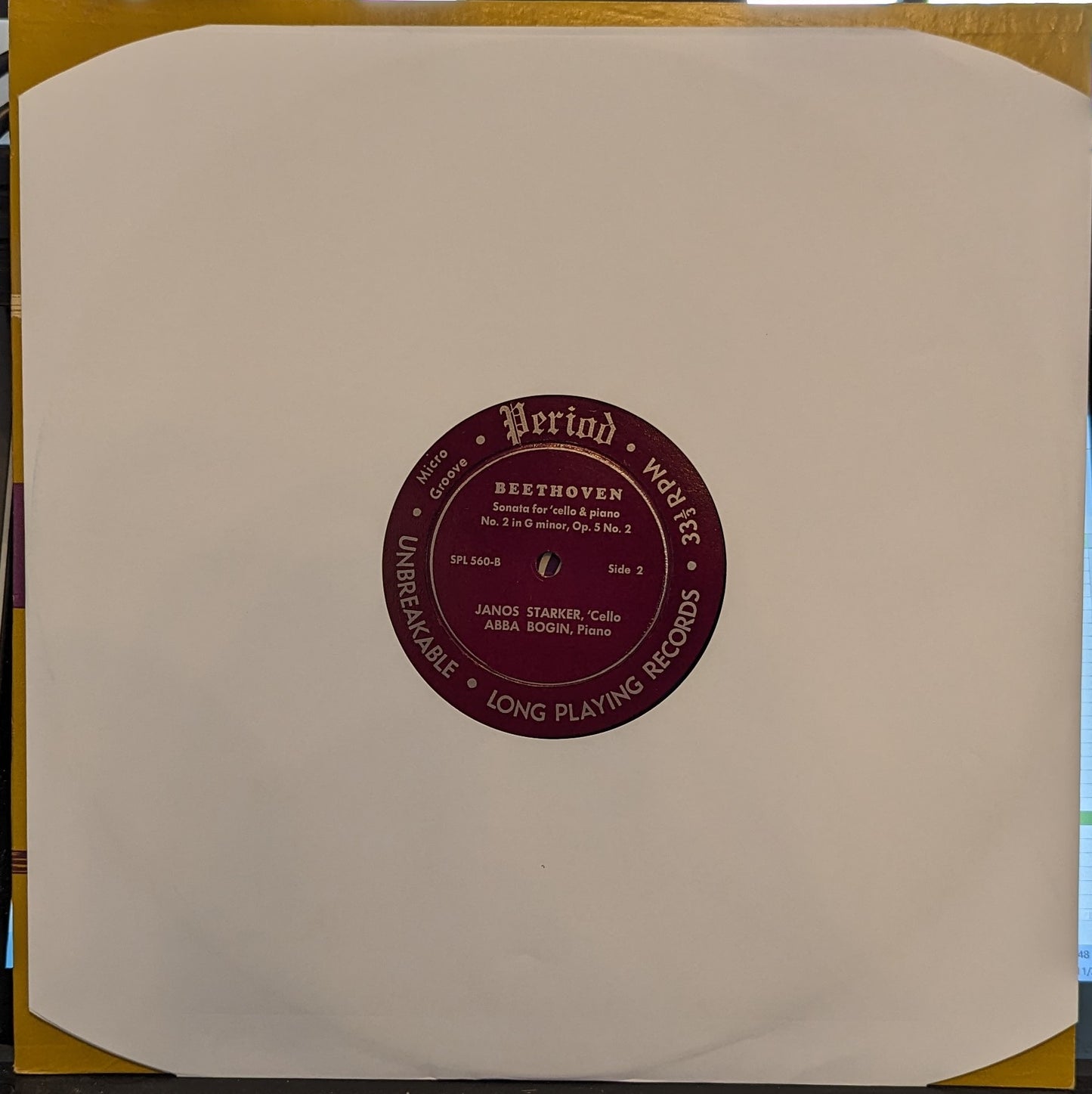 Sonatas For 'Cello and Piano | Excellent (EX) Near Mint (NM)