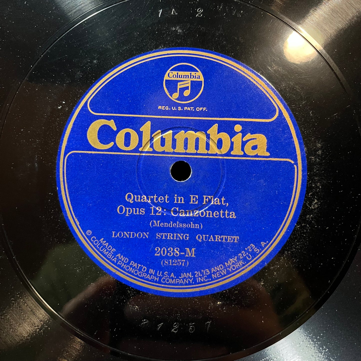 THE DHU LOCH / QUARTET IN E FLAT MENDELSSOHN (78RPM 10") COLUMBIA 2038 | Generic - CLASSICAL / USED *EXCELLENT*