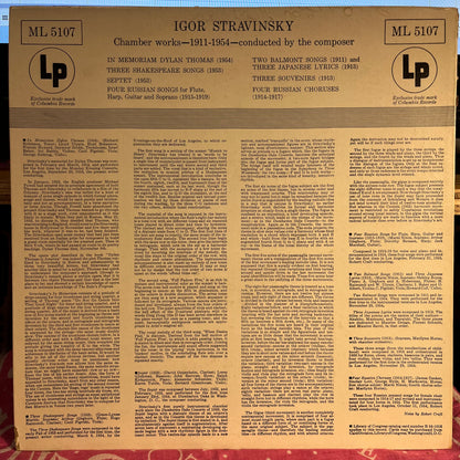 Igor Stravinsky - In Memoriam Dylan Thomas | Excellent (EX) Near Mint (NM) - CLASSICAL / USED *EXCELLENT*