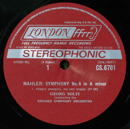 Gustav Mahler - Symphony No. 6 / Songs Of A Wayfarer | Excellent (EX) Very Good Plus (VG+) - CLASSICAL / USED *EXCELLENT*