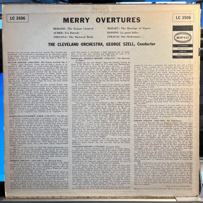 George Szell - Merry Ouvertures *PROMO* | Excellent (EX) Very Good Plus (VG+) - CLASSICAL / USED *EXCELLENT*