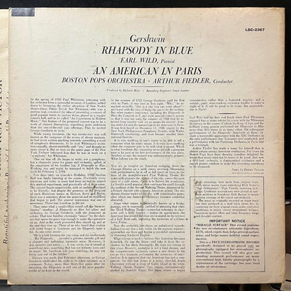 Rhapsody In Blue / An American In Paris ( VINYL) | Excellent (EX) Excellent+ (EX+) - CLASSICAL / USED *EXCELLENT*
