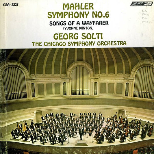 Gustav Mahler Symphony No. 6 / Songs Of A Wayfarer 2xLP Excellent (EX) Very Good Plus (VG+)