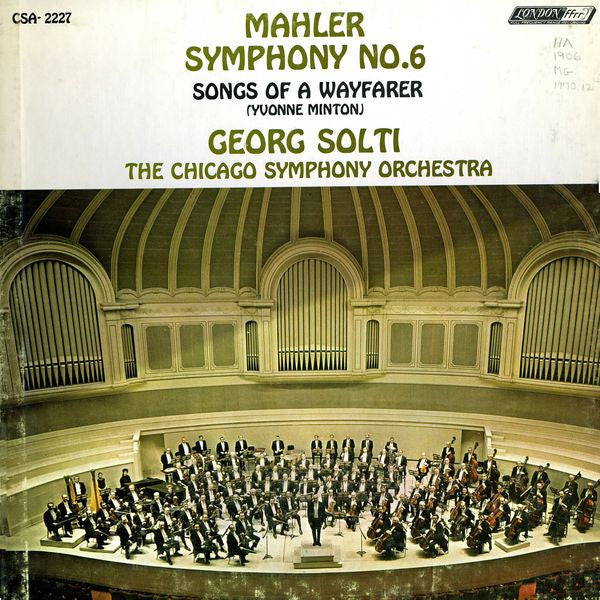 Gustav Mahler - Symphony No. 6 / Songs Of A Wayfarer | Excellent (EX) Very Good Plus (VG+) - CLASSICAL / USED *EXCELLENT*