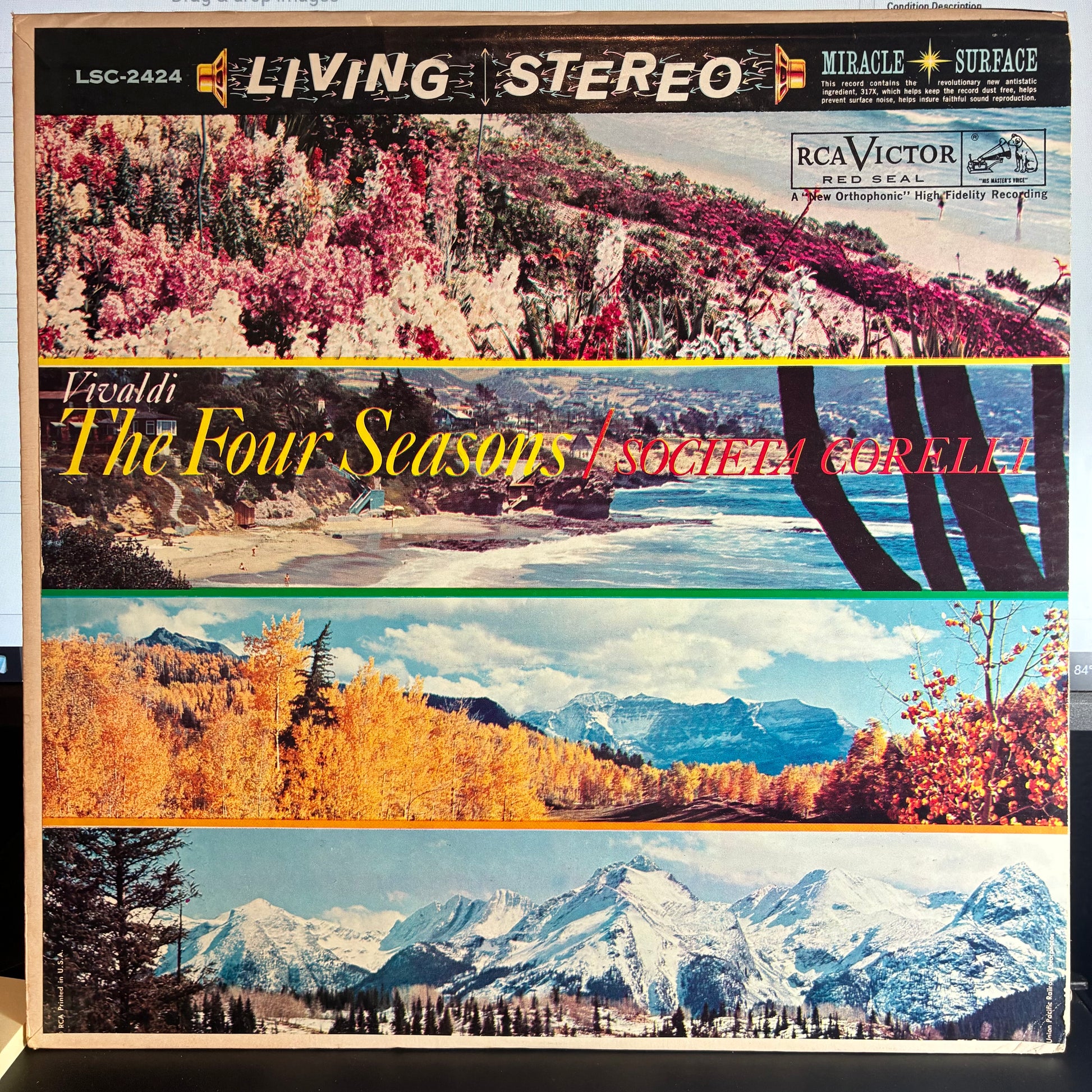 Antonio Vivaldi - The Four Seasons (VINYL LP RCA Victor Red Seal ‎– LSC-2424) | USED Excellent (EX) Excellent+ (EX+) - CLASSICAL / USED *EXCELLENT*