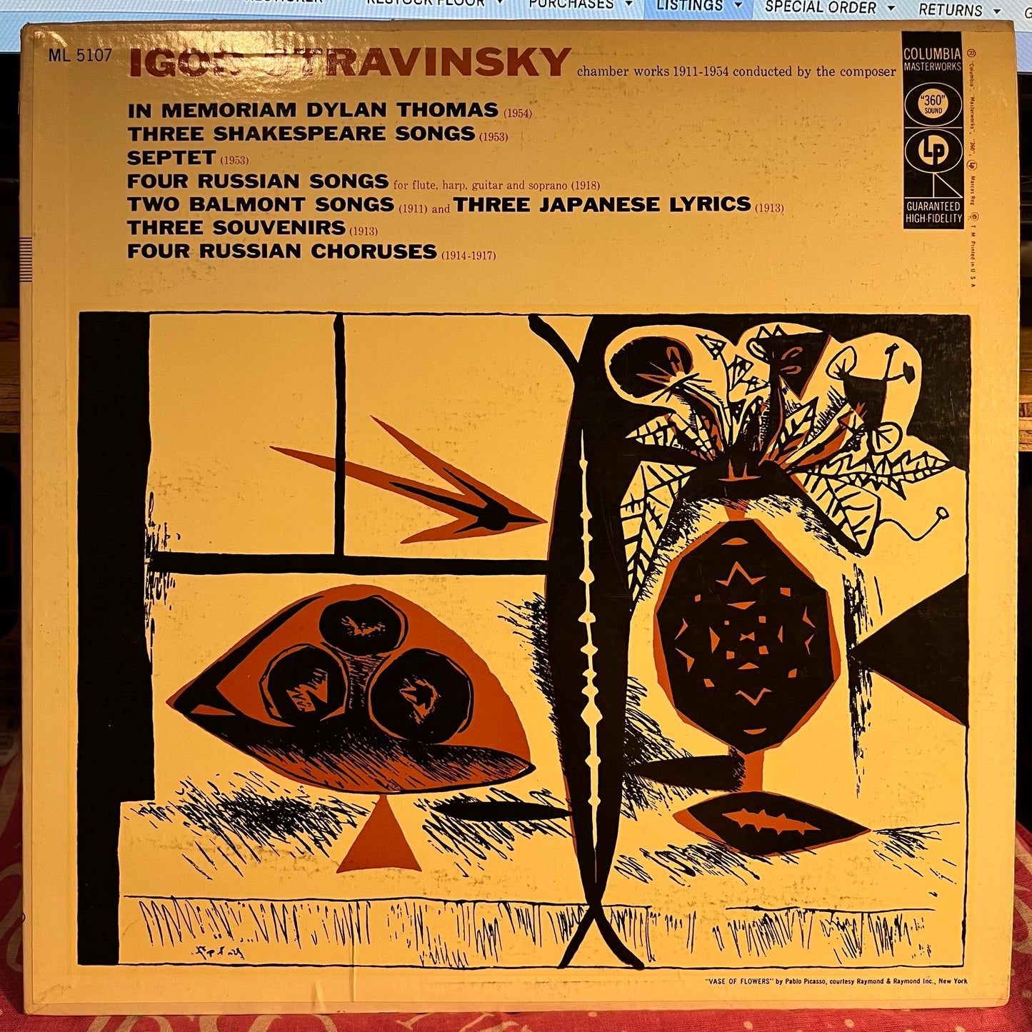 Igor Stravinsky - In Memoriam Dylan Thomas | Excellent (EX) Near Mint (NM) - CLASSICAL / USED *EXCELLENT*