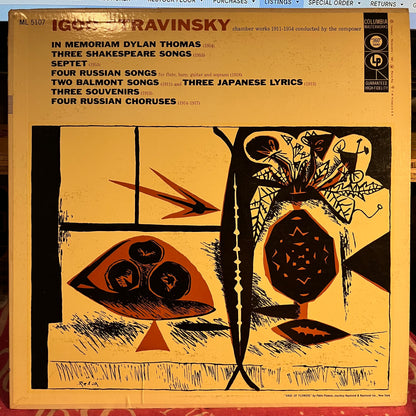 Igor Stravinsky - In Memoriam Dylan Thomas | Excellent (EX) Near Mint (NM) - CLASSICAL / USED *EXCELLENT*