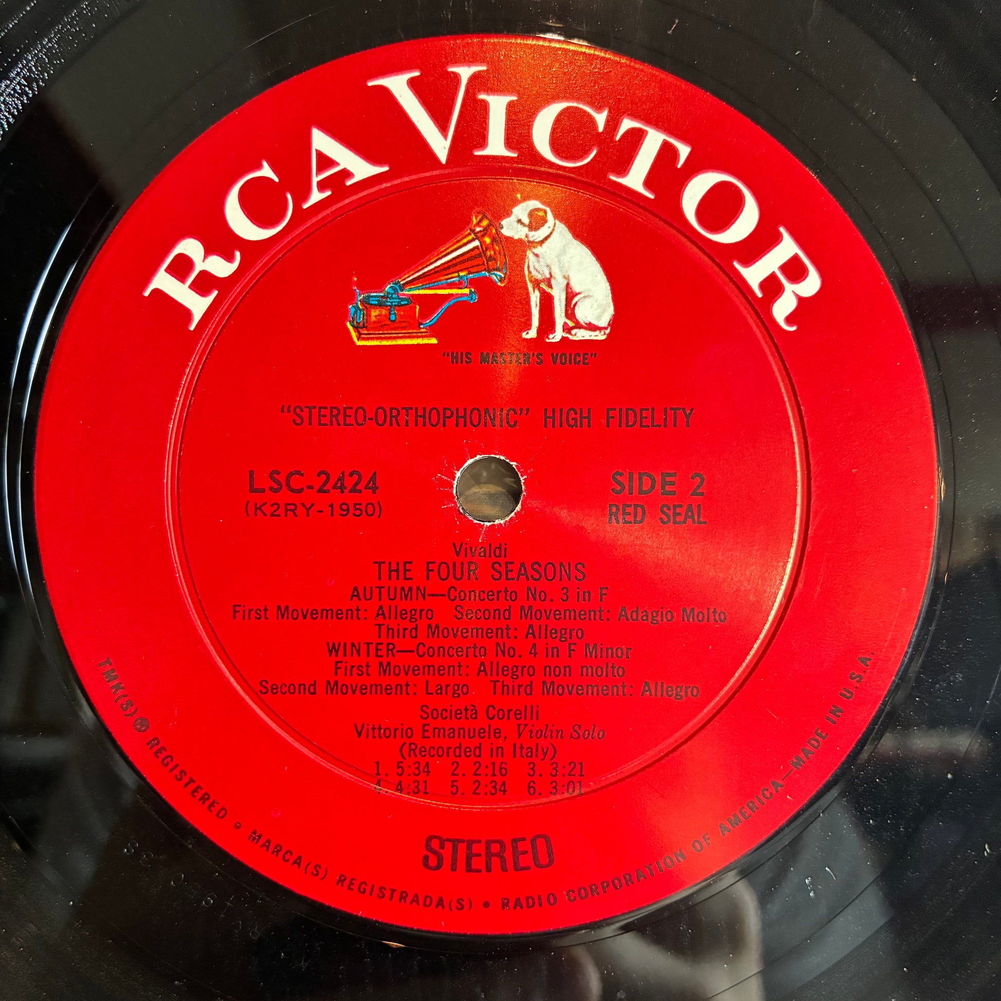 Antonio Vivaldi - The Four Seasons (VINYL LP RCA Victor Red Seal ‎– LSC-2424) | USED Excellent (EX) Excellent+ (EX+) - CLASSICAL / USED *EXCELLENT*