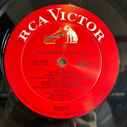 Antonio Vivaldi - The Four Seasons (VINYL LP RCA Victor Red Seal ‎– LSC-2424) | USED Excellent (EX) Excellent+ (EX+) - CLASSICAL / USED *EXCELLENT*