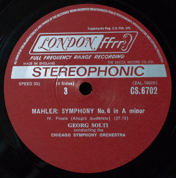 Gustav Mahler - Symphony No. 6 / Songs Of A Wayfarer | Excellent (EX) Very Good Plus (VG+) - CLASSICAL / USED *EXCELLENT*