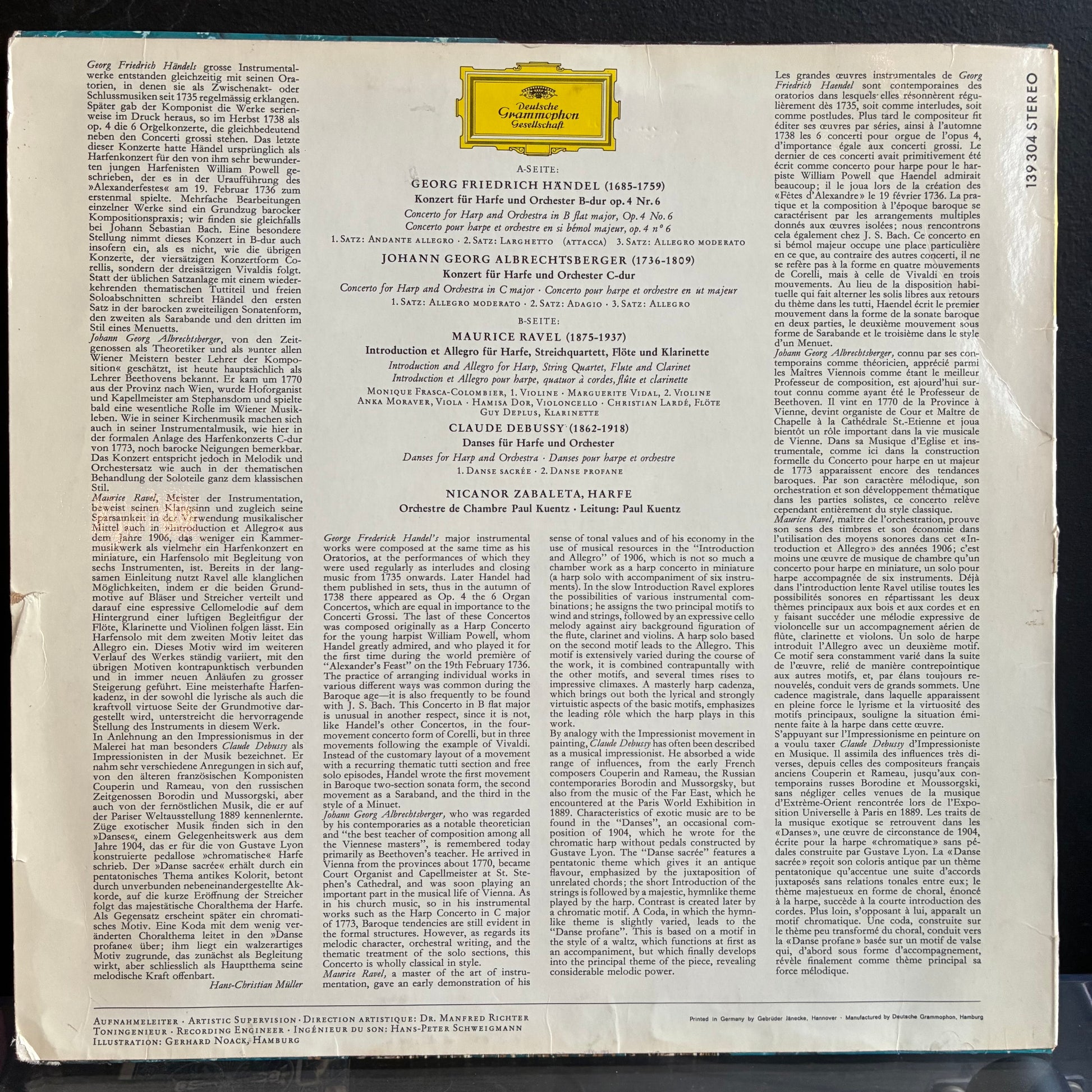 Werke Für Harfe Und Orchester (VINYL) | Excellent (EX) Very Good Plus (VG+) - CLASSICAL / USED *EXCELLENT*