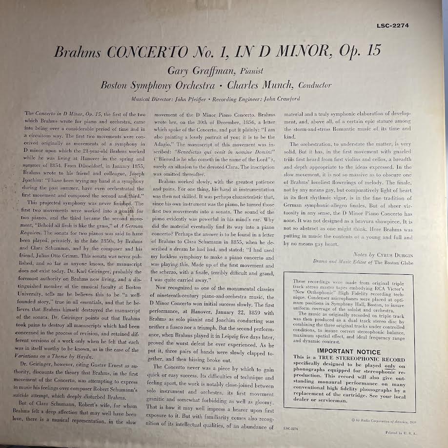 Concerto No. 1 (VINYL) | Excellent (EX) Excellent (EX) - CLASSICAL / USED *EXCELLENT*