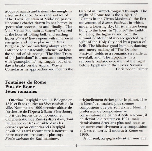 Pines Of Rome • Fountains Of Rome • Feste Romane (CD) | Near Mint (NM) Near Mint (NM) - CLASSICAL / USED *NEAR MINT-*