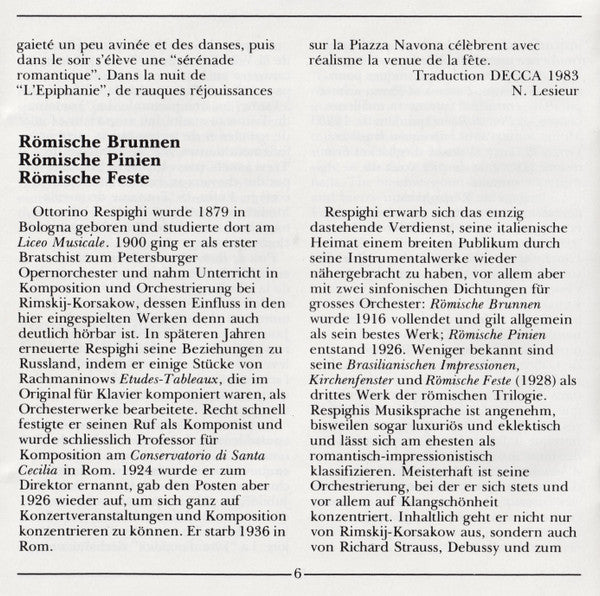 Pines Of Rome • Fountains Of Rome • Feste Romane (CD) | Near Mint (NM) Near Mint (NM) - CLASSICAL / USED *NEAR MINT-*