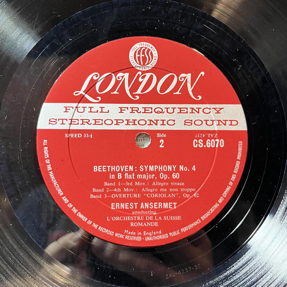 Symphony No. 4 In B Flat Major Opus 60 + Overture "Coriolan" Op. 62 (VINYL) | Near Mint- (NM-) Near Mint- (NM-) - CLASSICAL / USED *NEAR MINT-*