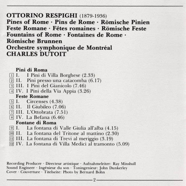 Pines Of Rome • Fountains Of Rome • Feste Romane (CD) | Near Mint (NM) Near Mint (NM) - CLASSICAL / USED *NEAR MINT-*