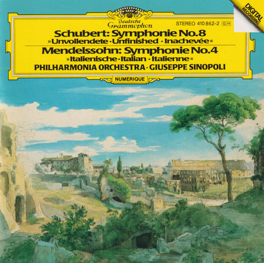 Schubert: Symphony No.8 "Unfinished" / Mendelssohn: Symphony No.4 "Italian" (CD) | Near Mint (NM) Near Mint (NM) - CLASSICAL / USED *NEAR MINT-*