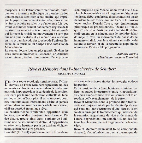 Schubert: Symphony No.8 "Unfinished" / Mendelssohn: Symphony No.4 "Italian" (CD) | Near Mint (NM) Near Mint (NM) - CLASSICAL / USED *NEAR MINT-*
