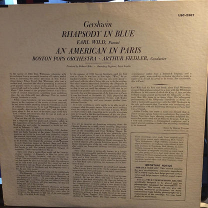 Rhapsody In Blue / An American In Paris (VINYL) | Near Mint- (NM-) Excellent+ (EX+) - CLASSICAL / USED *NEAR MINT-*