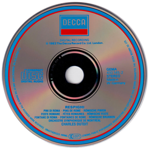 Pines Of Rome • Fountains Of Rome • Feste Romane (CD) | Near Mint (NM) Near Mint (NM) - CLASSICAL / USED *NEAR MINT-*
