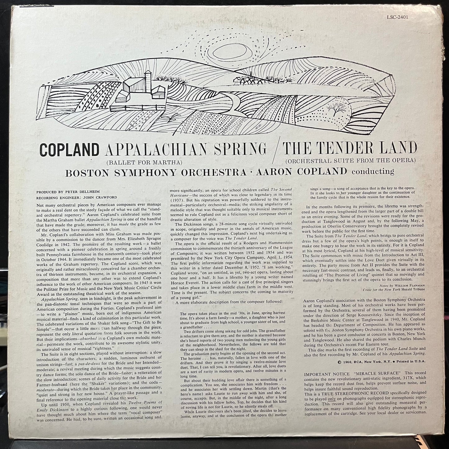 Aaron Copland / Charles Ives - Adlai Stevenson, Th - Appalachian Spring / The Tender Land - Suite (VINYL LP RCA RED SEAL LSC 2401 1976) | Near Mint- (NM-) Excellent (EX) - CLASSICAL / USED *NEAR MINT-*