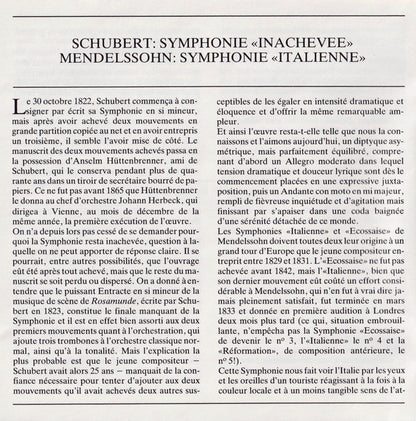 Schubert: Symphony No.8 "Unfinished" / Mendelssohn: Symphony No.4 "Italian" (CD) | Near Mint (NM) Near Mint (NM) - CLASSICAL / USED *NEAR MINT-*