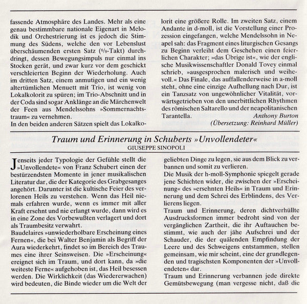 Schubert: Symphony No.8 "Unfinished" / Mendelssohn: Symphony No.4 "Italian" (CD) | Near Mint (NM) Near Mint (NM) - CLASSICAL / USED *NEAR MINT-*