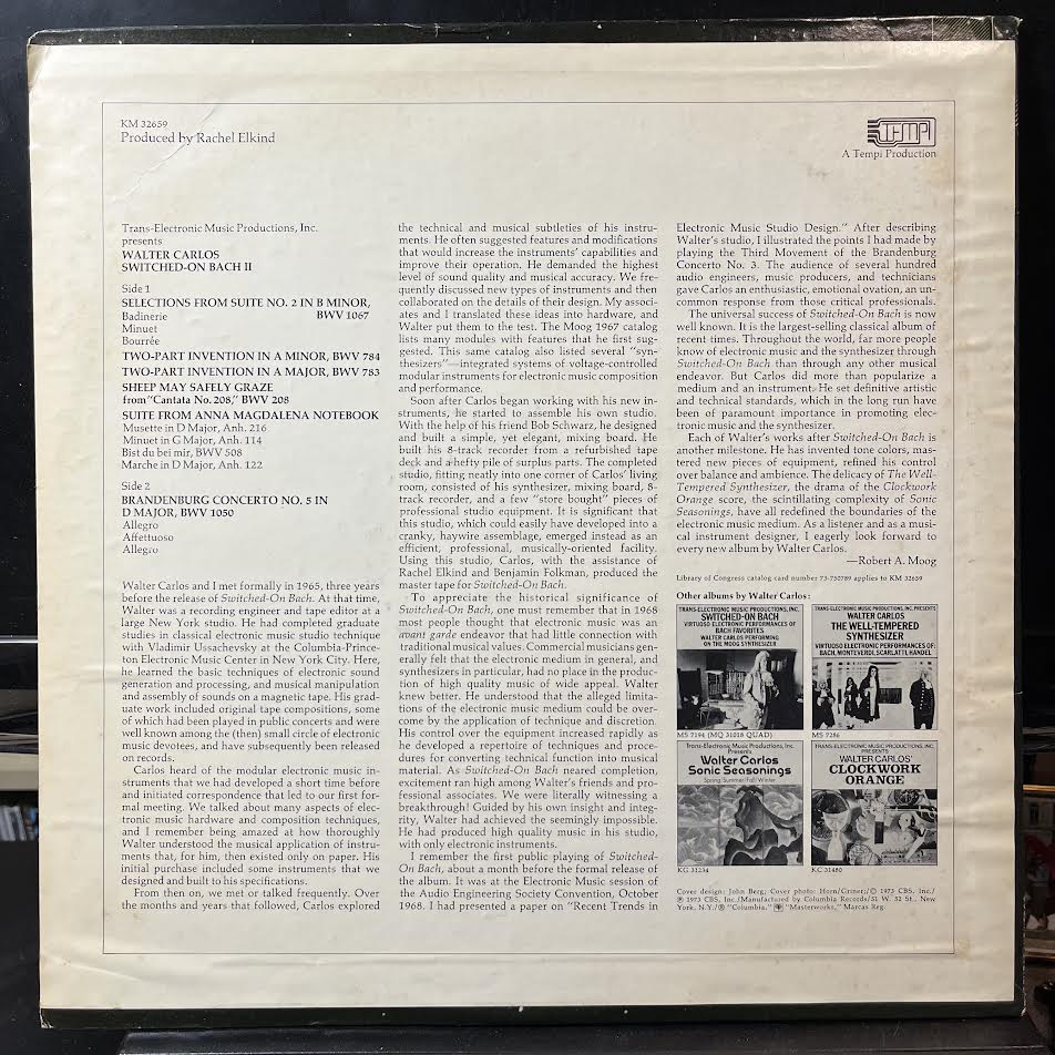 Switched-On Bach II (VINYL) | Near Mint- (NM-) Near Mint- (NM-) - CLASSICAL / USED *NEAR MINT-*