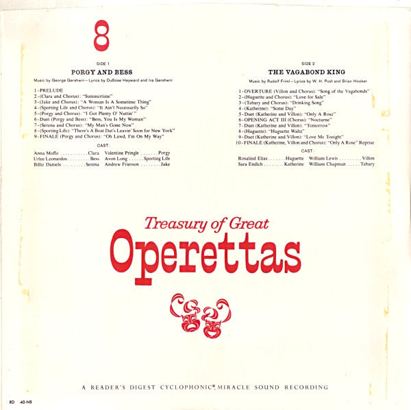Various - Treasury Of Great Operettas | Near Mint (NM) Very Good (VG) - CLASSICAL / USED *NEAR MINT/BOX*