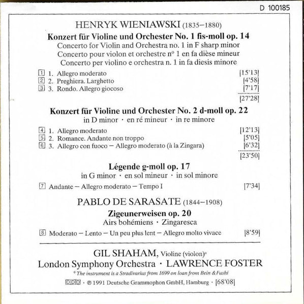 Violin Concertos Nos. 1 & 2, Zigeunerweisen (CD) | Near Mint (NM) Near Mint (NM) - CLASSICAL / USED *NEAR MINT/CD*