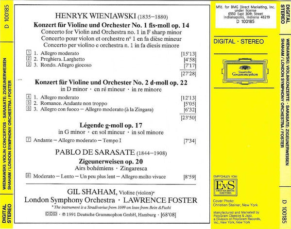 Violin Concertos Nos. 1 & 2, Zigeunerweisen (CD) | Near Mint (NM) Near Mint (NM) - CLASSICAL / USED *NEAR MINT/CD*
