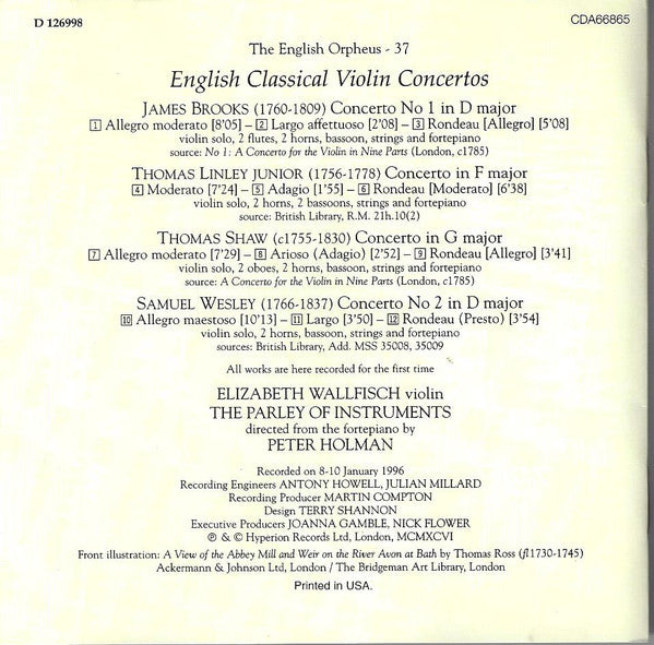 English Classical Violin Concertos (CD) | Near Mint (NM) Near Mint (NM) - CLASSICAL / USED *NEAR MINT/CD*