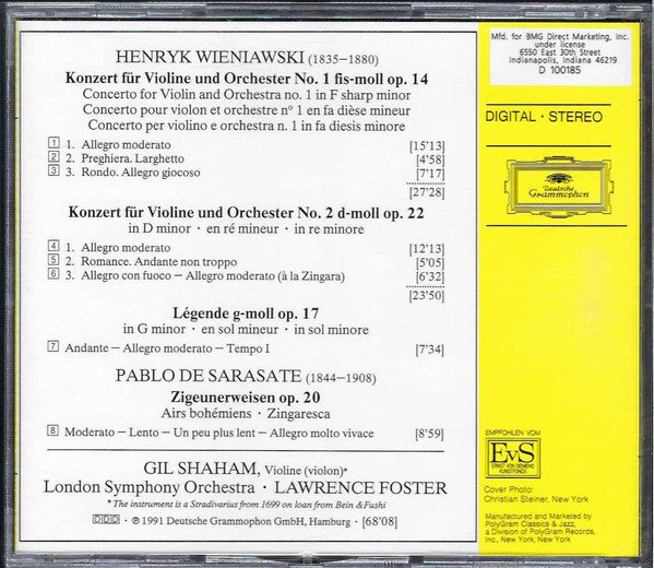 Violin Concertos Nos. 1 & 2, Zigeunerweisen (CD) | Near Mint (NM) Near Mint (NM) - CLASSICAL / USED *NEAR MINT/CD*