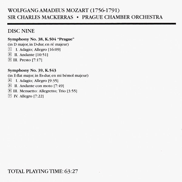 Wolfgang Amadeus Mozart - The Symphonies (10x CD Telarc ‎– CD 80729) | USED Near Mint (NM or M-) Near Mint (NM) - CLASSICAL / USED *NEAR MINT*